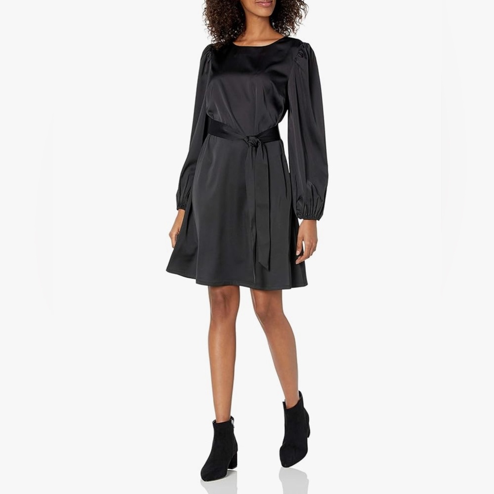 Elegant Black Satin Dress